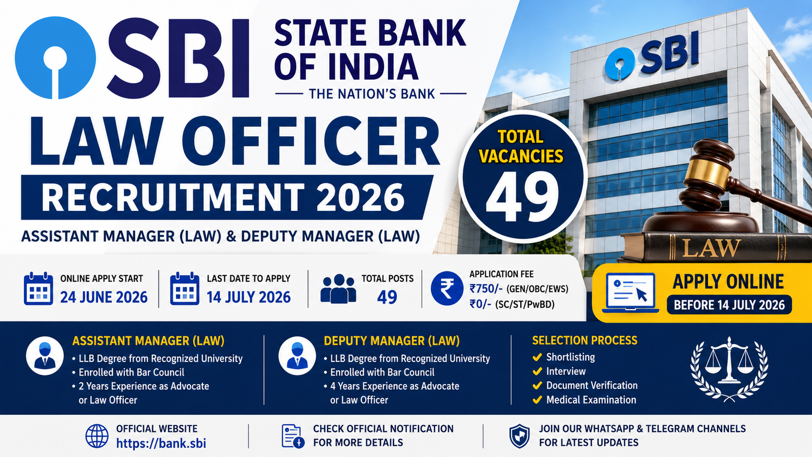SBI Law Officer Recruitment 2026